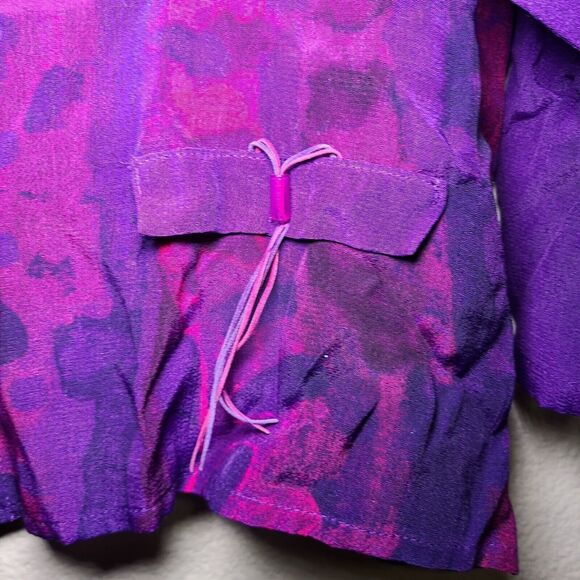 Nino Wong California Purple & Pink Button Up Vintage Blouse Women's Size Small - Picture 9 of 10